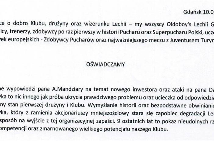 Oświadczenie Oldboys Lechia dotyczącej sytuacji w klubie